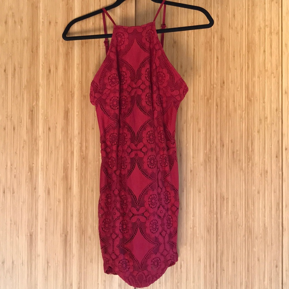 Red lace LF dress